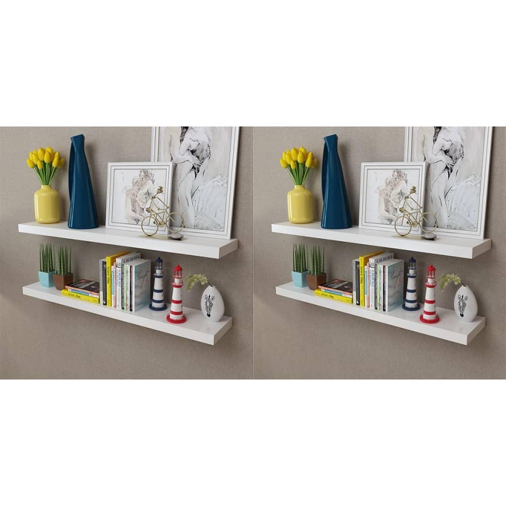 Væghylder 4 stk. 100 cm hvid