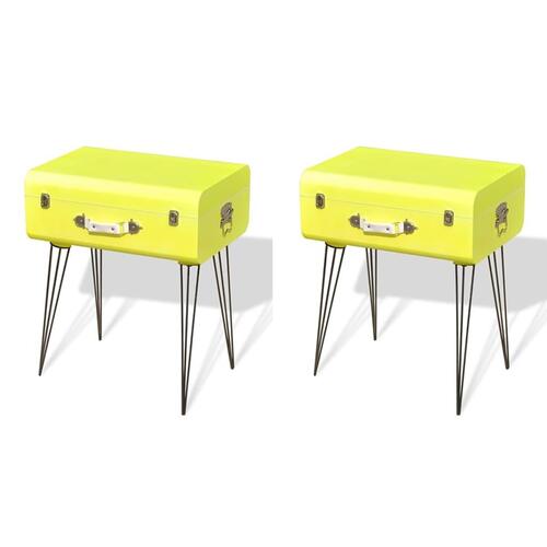 Sengeskabe 2 stk. 49,5 x 36 x 60 cm gul