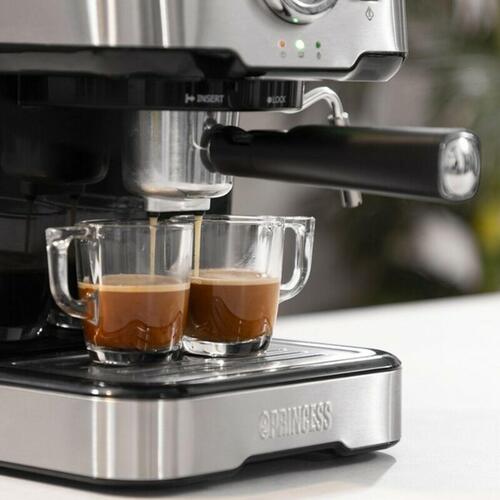 Princess hurtig manuel espressomaskine 1,5 l - stål