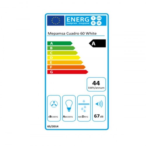 Mepamsa væghængt konventionsemhætte 60 cm, hvid - 600 m³/h