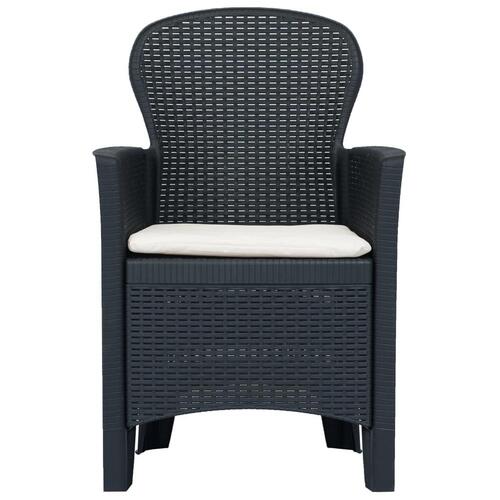 Bistrosæt 3 dele plastik rattan-look antracitgrå