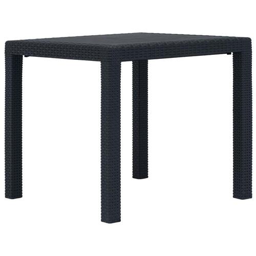 Bistrosæt 3 dele plastik rattan-look antracitgrå