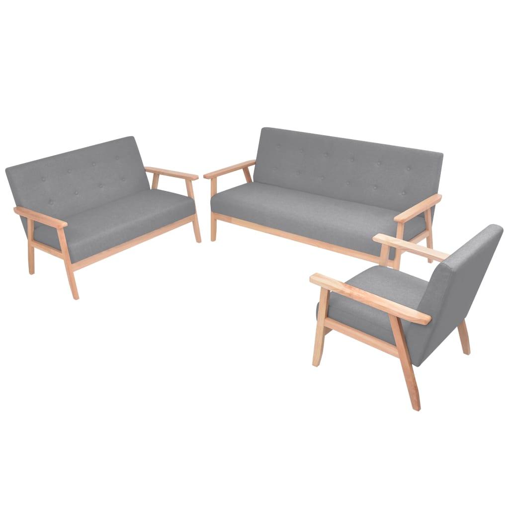 3 personers sofa stof lysegrå