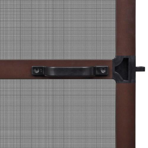 Hængslet insektnet til dør 100x215 cm brun