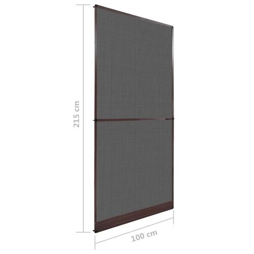 Hængslet insektnet til dør 100x215 cm brun