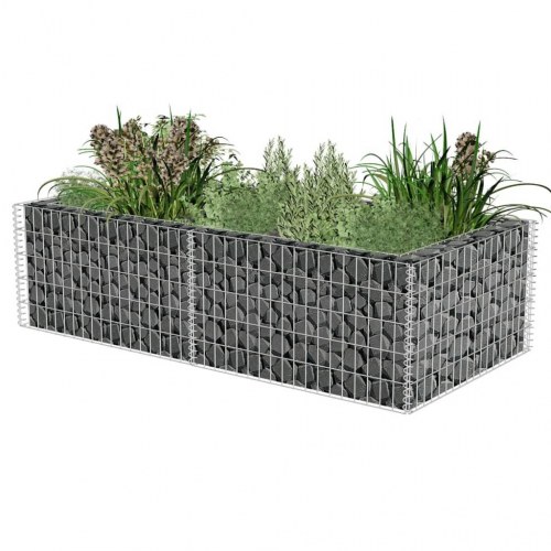 Gabion-plantekasse galvaniseret stål 180 x 90 x 50 cm