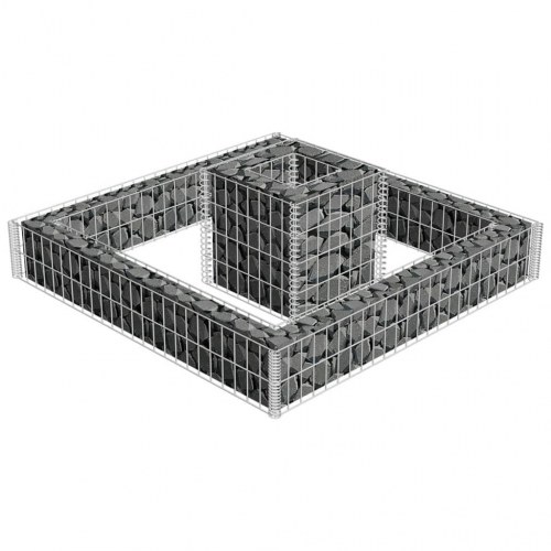 Gabion-plantekasse galvaniseret stål 120 x 120 x 20 cm