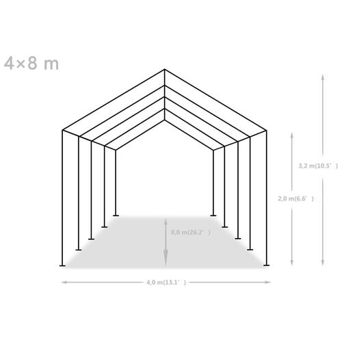 Festtelt PE 4x8 m grå