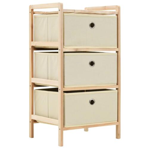 Opbevaringsstativer med 3 stofkurve 2 stk. cedertræ beige