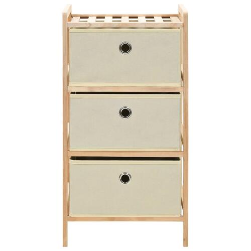 Opbevaringsstativer med 3 stofkurve 2 stk. cedertræ beige
