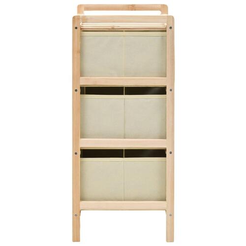 Opbevaringsstativer med 3 stofkurve 2 stk. cedertræ beige