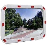 Konvekst trafikspejl rektangulært 40x60 cm med reflekser