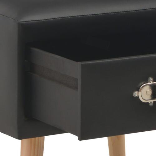 Sengeskabe 2 stk. 40 x 35 x 40 cm kunstlæder sort