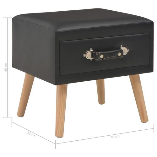 Sengeskabe 2 stk. 40 x 35 x 40 cm kunstlæder sort