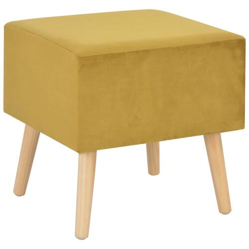 Sengeskabe 2 stk. 40 x 35 x 40 cm fløjl sennepsfarvet