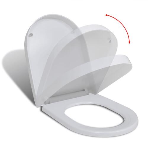 Soft close toiletsæde quick-release design firkantet hvid
