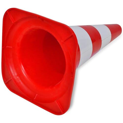Reflekterende trafikkegle 10 stk. 50 cm rød og hvid
