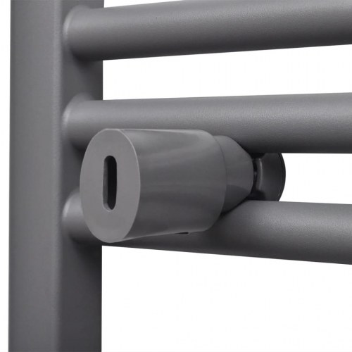 Håndklæderadiator 600 × 1160 mm - lige, grå, centralvarme