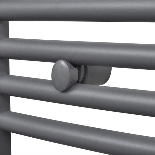 Håndklæderadiator 500x1160 mm centralvarme buet grå