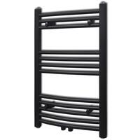 Håndklæderadiator 500x764 mm centralvarme buet sort