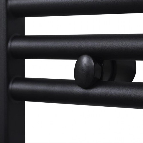 Håndklæderadiator 50 × 76,4 cm - buet, sort til centralvarme
