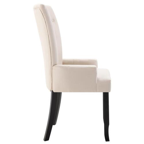 Spisebordsstole med armlæn 6 stk. stof beige