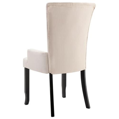 Spisebordsstole med armlæn 6 stk. stof beige