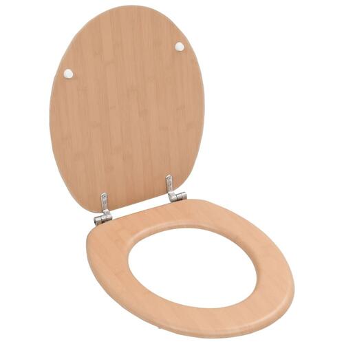 Toiletsæder 2 stk. med låg MDF bambusdesign
