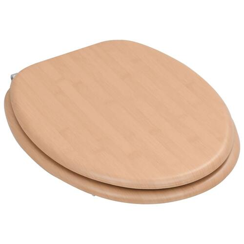 Toiletsæder 2 stk. med låg MDF bambusdesign