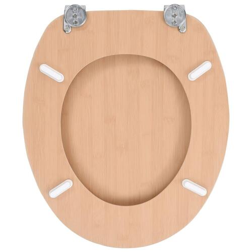 Toiletsæder 2 stk. med låg MDF bambusdesign