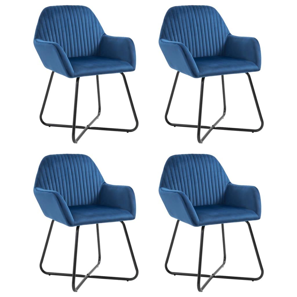 Spisebordsstole 4 stk. velour blå