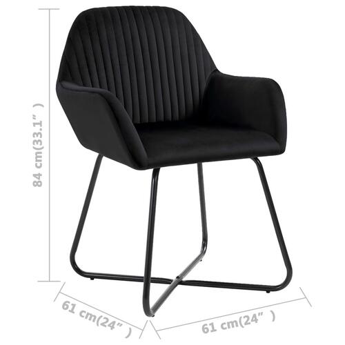 Spisebordsstole 6 stk. velour sort