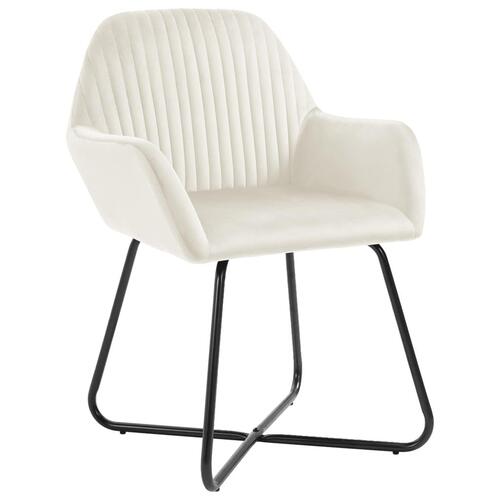 Spisebordsstole 4 stk. velour cremefarvet