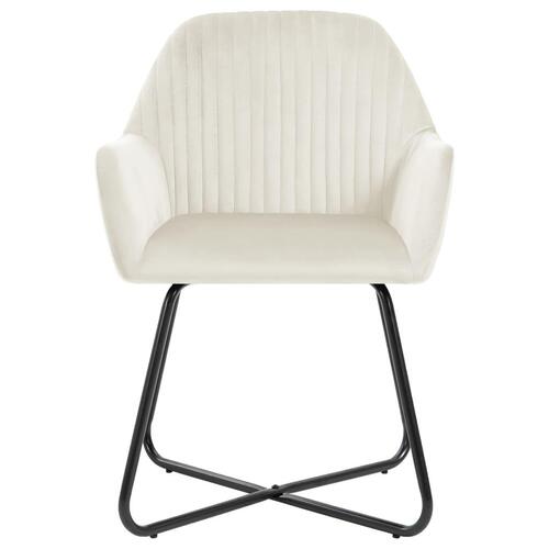 Spisebordsstole 4 stk. velour cremefarvet