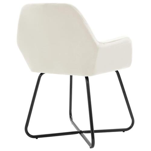 Spisebordsstole 4 stk. velour cremefarvet