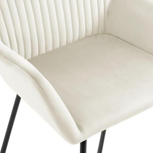 Spisebordsstole 4 stk. velour cremefarvet