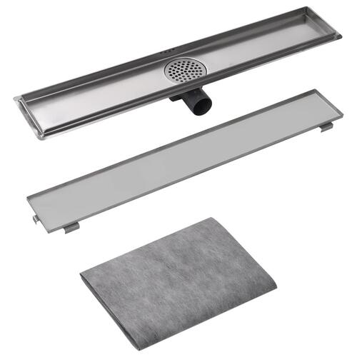 Lineært bruseafløb 730x140 mm rustfrit stål