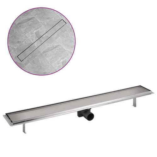 Lineært bruseafløb 930x140 mm rustfrit stål