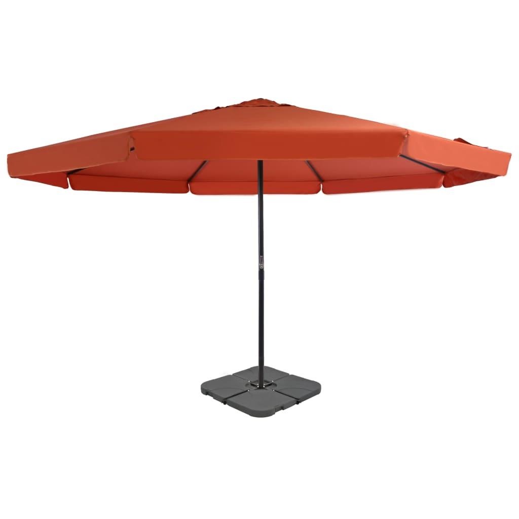 Udendørsparasol med transportabel fod terracotta