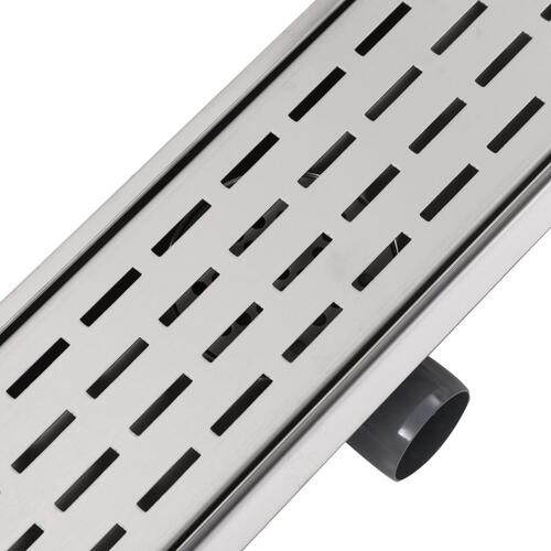 Lineært bruseafløb linjedesign 830x140 mm rustfrit stål
