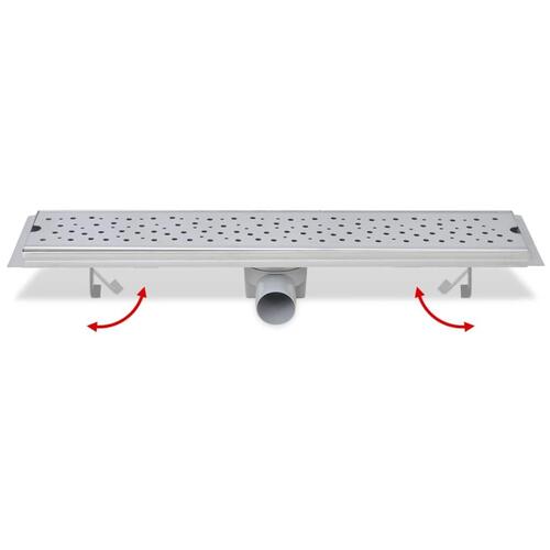 Lineært bruseafløb 630x140 mm rustfrit stål bobledesign