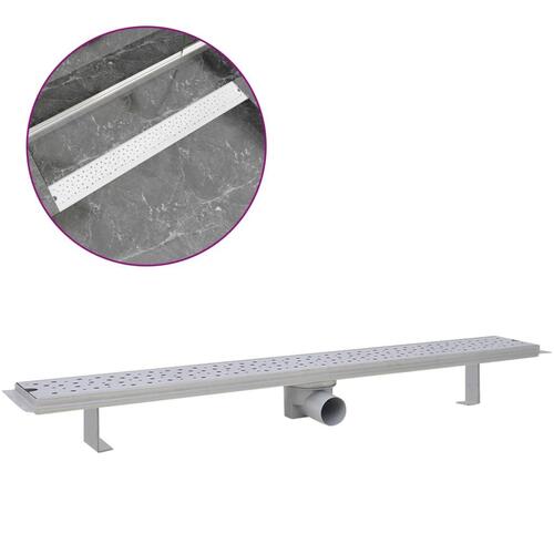 Lineært bruseafløb 930x140 mm rustfrit stål bobledesign