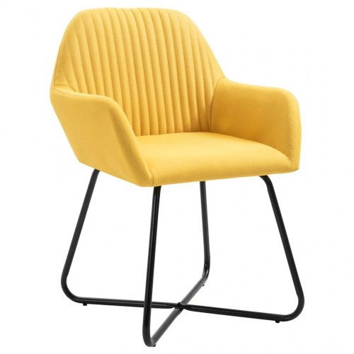 Spisebordsstole med armlæn 4 stk. stof - gul