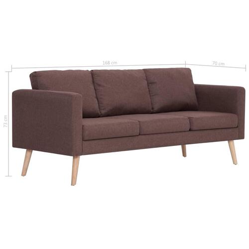 Sofasæt i 2 dele stof brun