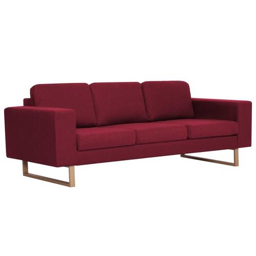 Sofasæt i 2 dele stof vinrød