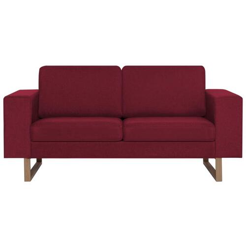 Sofasæt i 2 dele stof vinrød