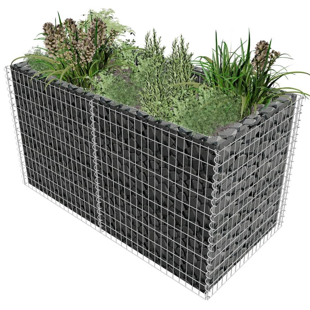 Gabion-højbed stål 180x90x100 cm sølvfarvet billede