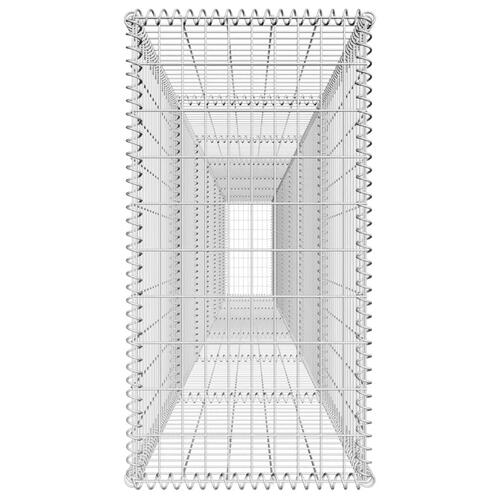 Gabionvæg med dæksel galvaniseret stål 600 x 50 x 100 cm