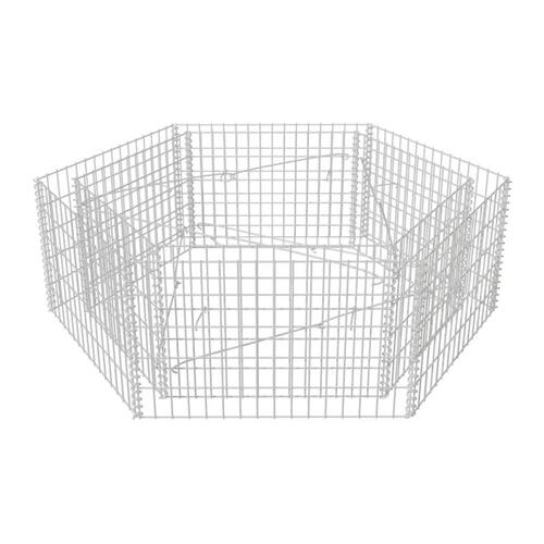 Sekskantet gabion-højbed 160x140x50 cm