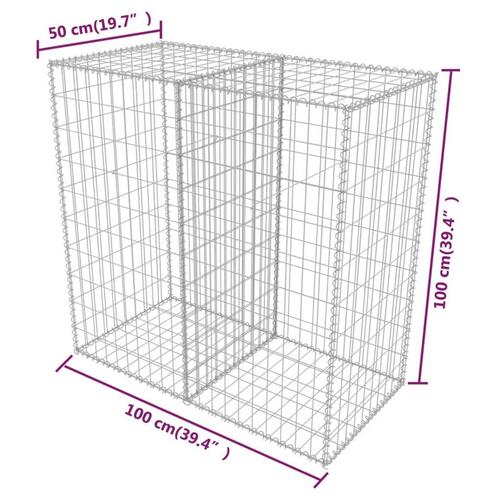 Gabionkurv galvaniseret stål 100 x 50 x 100 cm